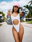 White Cutout Swimsuit